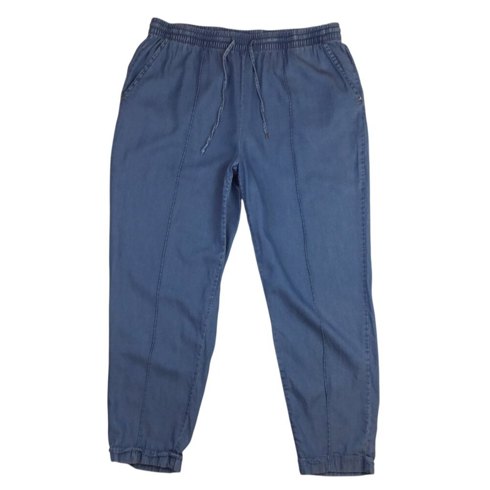 Jones New York Large Wide Leg Pants Cropped Blue Signature